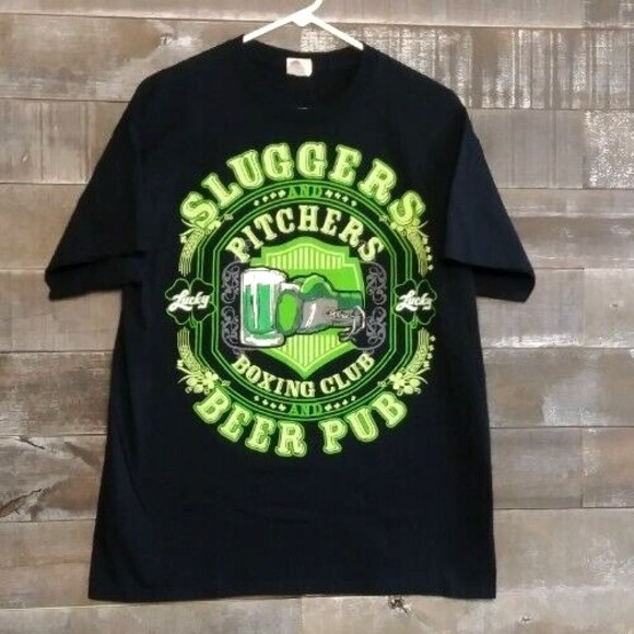 Gildan Heavy Cotton Other - Saint Patricks Day Sluggers Irish Beer Pub Boxing Club Lucky Mens T Shirt Size L